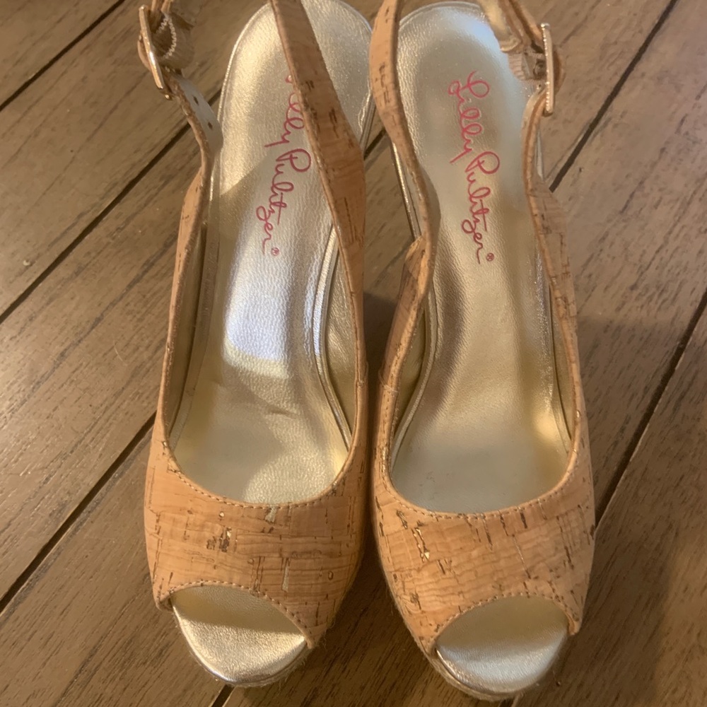NWOT Lilly Pulitzer Cork Kristen Wedge